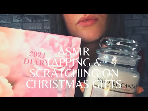 ASMR TAPPING AND SCRATCHING ON CHRISTMAS GIFTS (Whispered ramble)