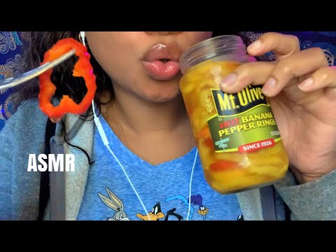 ASMR | Eating HOT Banana Peppers 🌶 🔥 *Crunchy* - Secret Serenity ASMR