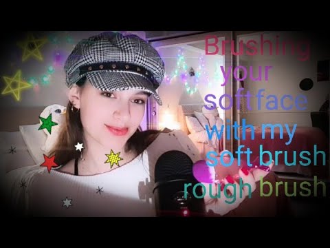 ASMR | Brushing your face | Word repetition