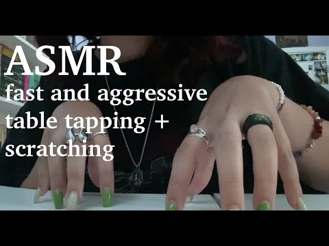 ASMR | Fast and Aggressive Table Tapping + Scratching