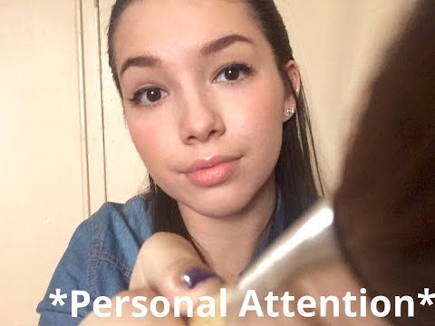 ASMR - Personal Attention ♡ (Face Brushing, Face Touching, Up Close Whispering)