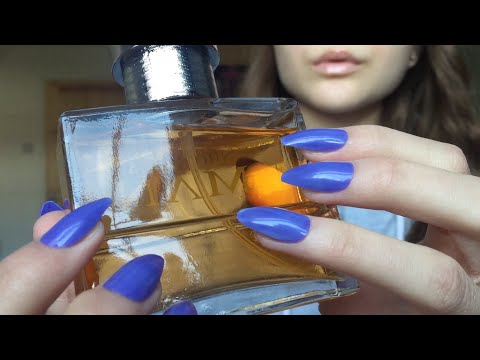 ASMR tapping on perfume bottles