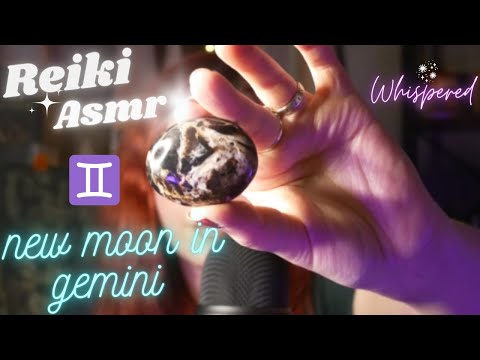 Reiki ASMR~New Moon In Gemini~Seeing through illusions and doubt~affirmations, chimes, crystals