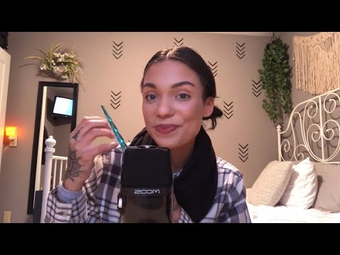 ASMR- Mic Brushing, Tapping, Mouth Sounds, Drinking, and Whispers