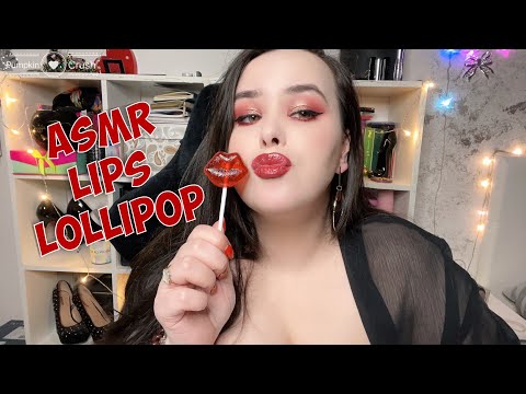 ASMR lips lollipop licking mouth sounds 😋