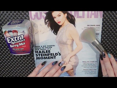 ASMR Gum Chewing Magazine Flip Through | Hailee Steinfeld | Tingly Whisper