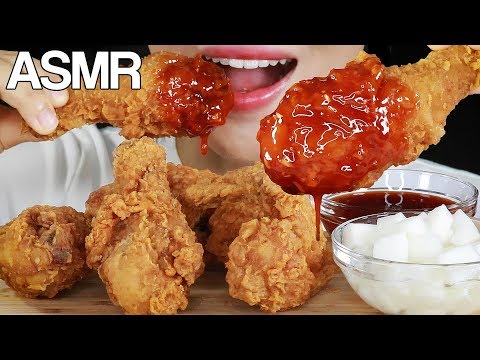 ASMR FRIED CHICKEN 🍗 WITH SWEET&SPICY SAUCE EATING SOUNDS MUKBANG
