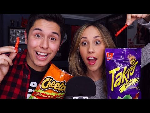 ASMR | Hot Cheetos vs Takis! Who Makes Better Tingles? (ft. LATV)