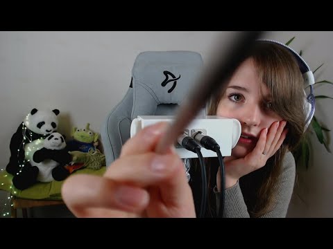 ASMR - Face touching with whispers and mouth sounds