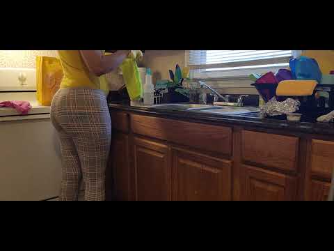 LET'S CLEAN THE KITCHEN |WASHING DISHES |UNBAGGING GROCERIES |WIPING DOWN |ASMR