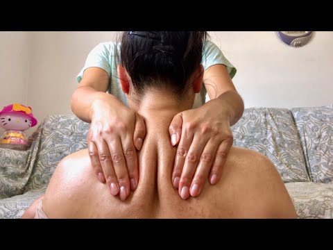 ASMR An Extremely Warming Neck Massage w CBD OIL to Alleviate Tension! Oily Skin Sounds, POV Visuals
