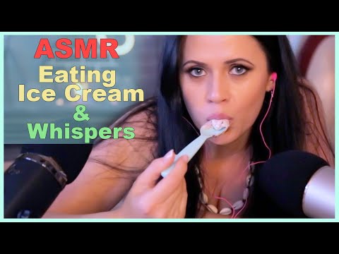 ASMR - Eating Ice Cream Whispering Softly Positive Reinforcement by the Fireplace - With Anna