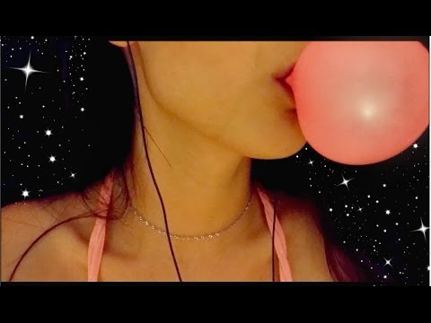 🍬ASMR Fast Bubble Gum Chewing & Blowing Bubbles (No Talking)♡