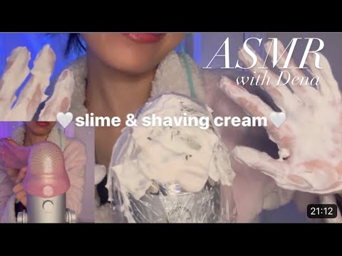 asmr - slime & shaving cream on mic