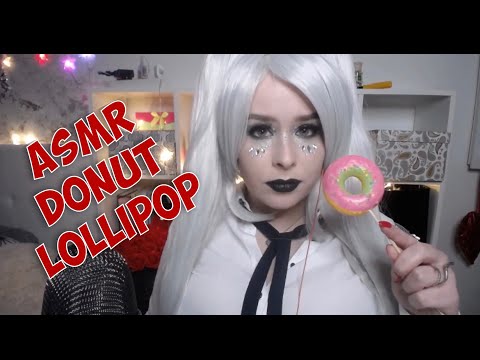 ASMR donut lollipop licking and sucking mouth sounds