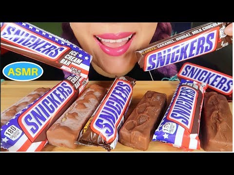 ASMR 스니커즈 아이스크림+초코바 먹방| SNICKERS ICE CREAM BAR +CHOCOLATE CANDY BAR EATING SOUND|チョコレートバーCURIE. ASMR