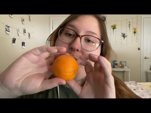 ASMR | Orange Eating Sounds with Whisper Rambles | Crunchy, Juicy Eating Mouth Sounds