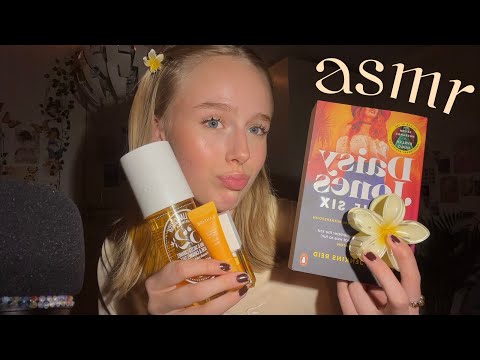 ASMR yellow & orange triggers | mouth sounds, tapping, rambling and tingly whispers