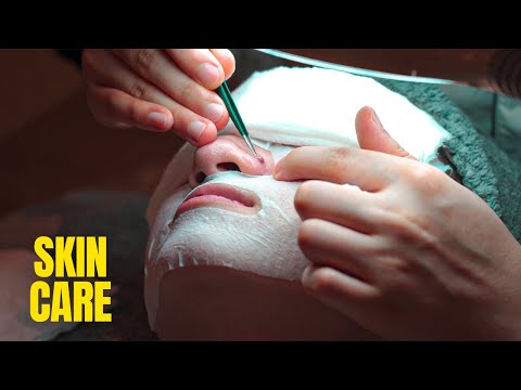 ASMR Chinese skin care treatment with Belly, Facial and Head massage