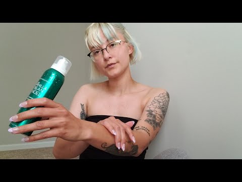 ASMR | Shimmery Fizzing Body Lotion Application w/ Fabric Scratching, Whispered Rambling