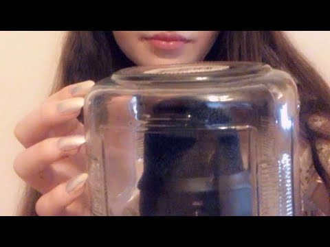 ASMR tapping in your ear [No Talking] (glass jar over the mic)