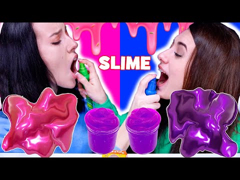 ASMR Slime Food Challenge Fake VS Real, Candy Spray, Bite or Lick or Nothing