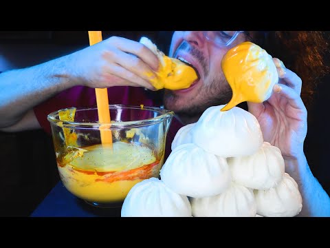 SPICY CHEESE SAUCE STEAMED PORK BUNS BAO PARTY * ASMR NO TALKING * | NOMNOMSAMMIEBOY