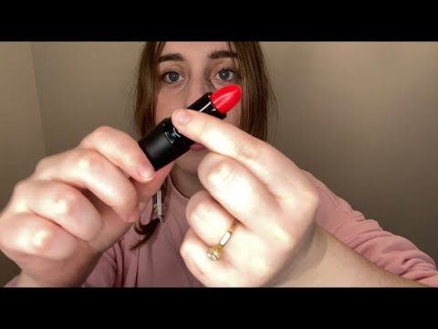 Asmr lipstick application and mouth sounds