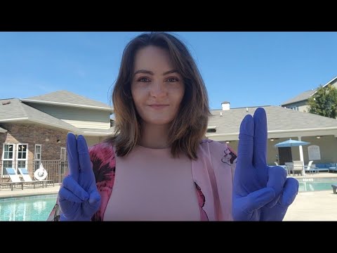 ASMR 5 Minute Cranial Nerve Exam by the pool again 💦🧜‍♀️