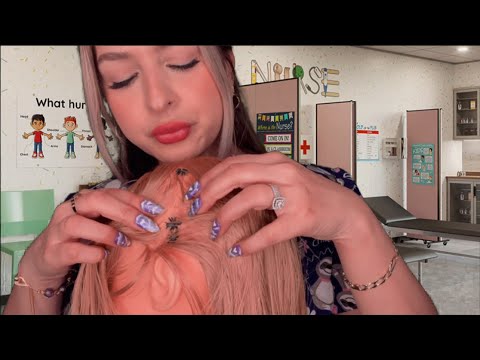 ASMR School Nurse ✨Lice Check✨ on 5 students (1 of them is infested