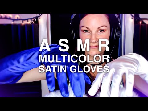 ASMR multicolor satin gloves & asmr fast hand movements
