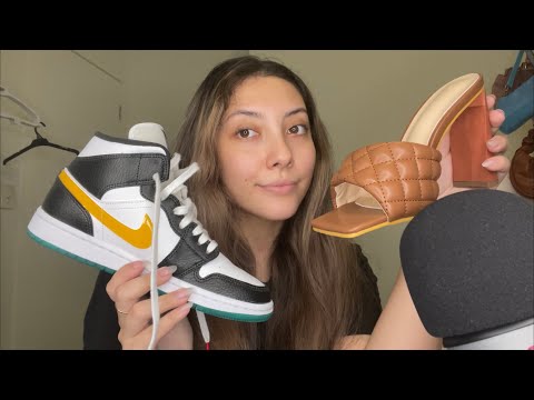 ASMR fast and aggressive shoe scratching + tapping | Whispered