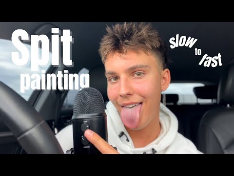 ASMR | Slow to FAST SPIT PAINTING (expert level + 100% sensitivity)