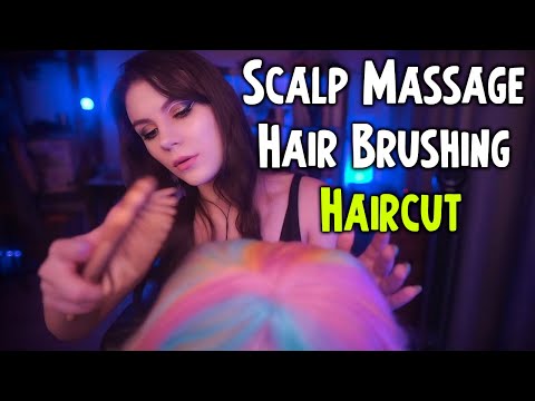 ASMR Hair Play 💎 Scalp Massage, Hair Brushing, Haircut