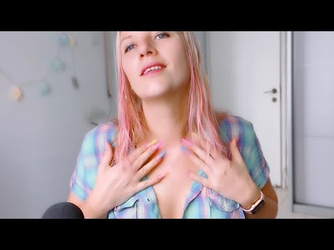 [ASMR] Intense Shirt Scratching, Collarbone Tapping with long nails, hands & 👄 sounds
