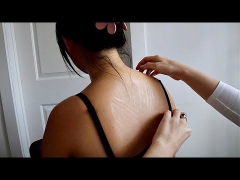 ASMR | Oil back scratch & shoulder massage with Bri (whisper)