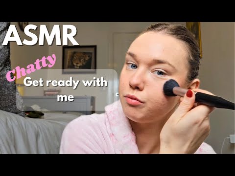 ASMR Get ready with me | Make-up, hair, outfit, accessories | Whispered chatting