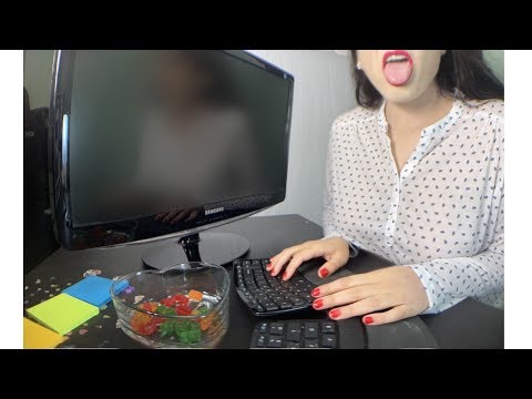 ASMR Eating Candy and Typing Keyboard Sounds (Eating Sounds, No Talking)