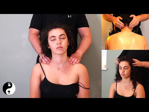 [ASMR] Soothing Scalp, Neck & Shoulder Massage -For Maximum Tingles with relaxing music & hair play