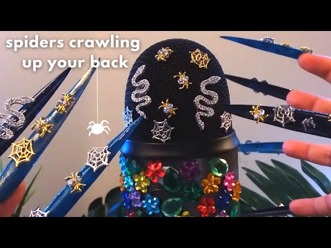 ASMR Spiders Crawling Up Your Back Snakes Slithering Down, Mic Scratching, Long Nails ETC