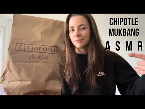 ASMR • Chipotle Mukbang 🌯 (Chicken Burrito Bowl, Chips, Queso)