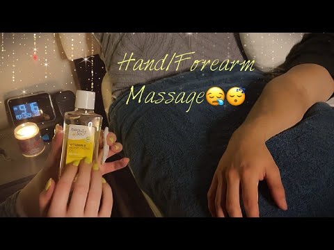 ASMR Gentle Hand and Forearm Oil Massage (over explaining, whispers, skin sounds)