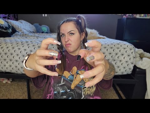 ASMR- Nail & Hair Sounds W/ Shirt & Earring Scratching!