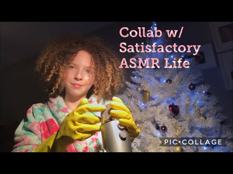 ASMR | rubber gloves🧤, book tapping, crinkle sounds | Collab w/ Satisfactory ASMR Life