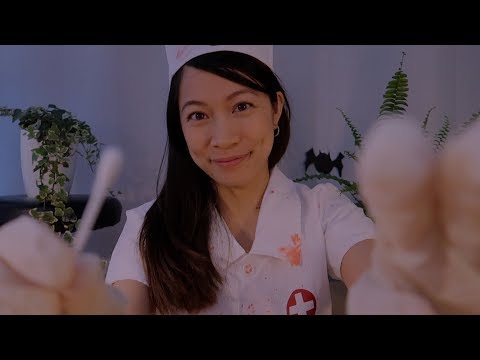 ASMR Nurse Roleplay ~ Ear Cleaning ~ Nail Filing ~ Wound Dressing