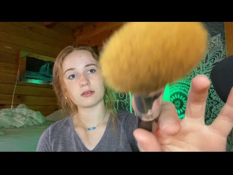 ASMR / brushing and tracing your face 😴
