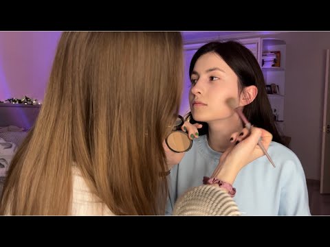 Asmr My Sister Does My Makeup in Spring Style in 1 min 🌸