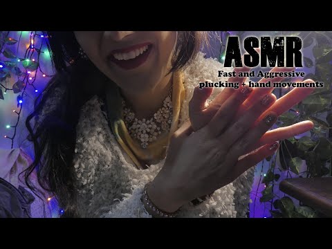 ASMR Fast and Aggressive Plucking + Hand Movements 🖤