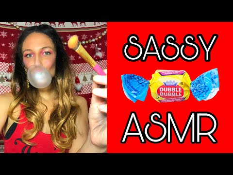 ASMR ~ SASSY GUM CHEWING JERSEY GIRL DOES YOUR MAKEUP!