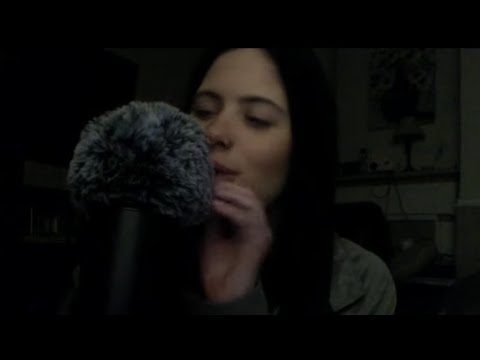 ASMR Articulated Inaudible Whispering w/ Hand Movements & Fluffy Mic Brushing